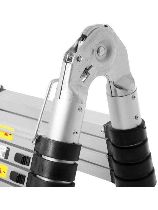 Стремянка-лестница телескопическая ТУНДРА, раскладная, алюминиевая, 1.6 х 1.6 м