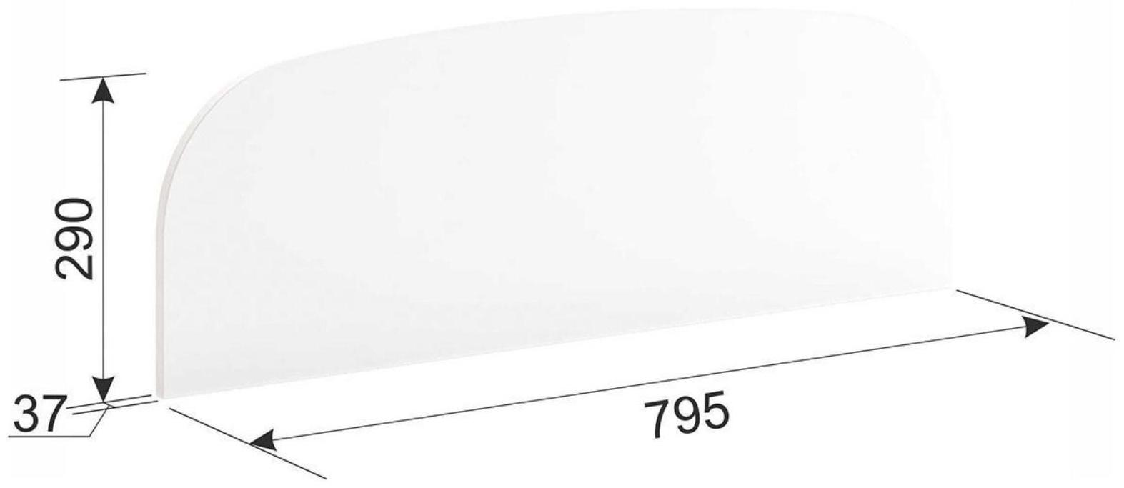 Бортик для кровати 795х37х290 белый