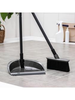 Щётка для пола с совком и кромкой «Классика», цвет антрацит