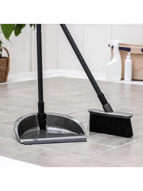 Щётка для пола с совком и кромкой «Классика», цвет антрацит