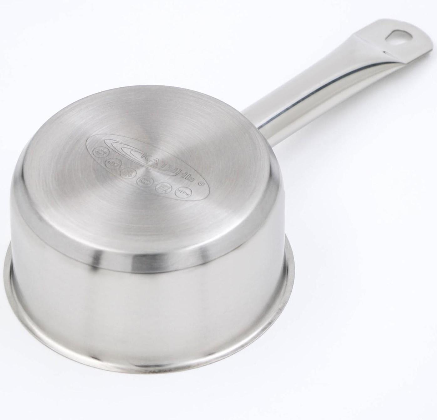 Ковш, 1 л, d=14 см, металлическая крышка, металлическая ручка, с теплораспределительным слоем