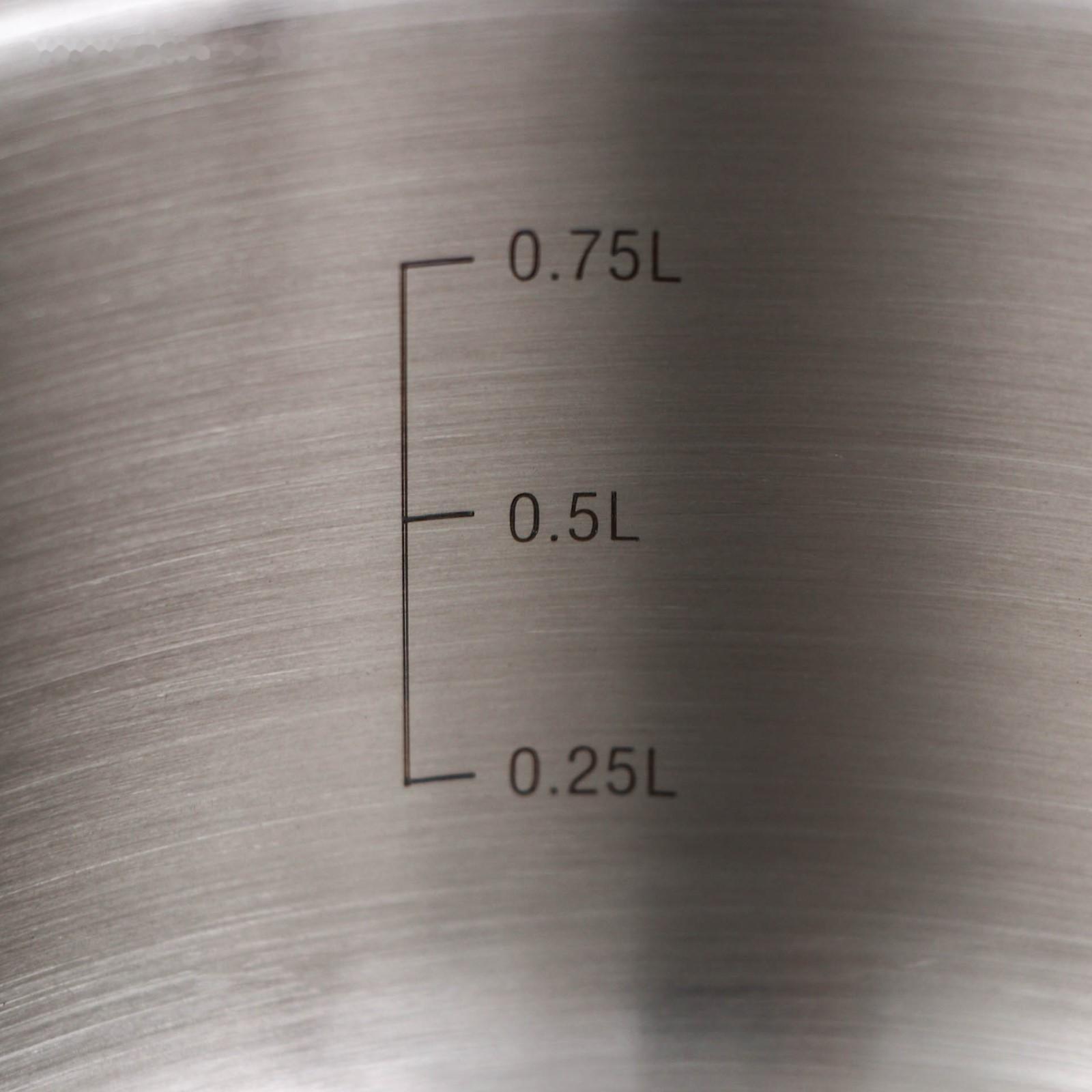 Ковш, 1 л, d=14 см, металлическая крышка, металлическая ручка, с теплораспределительным слоем