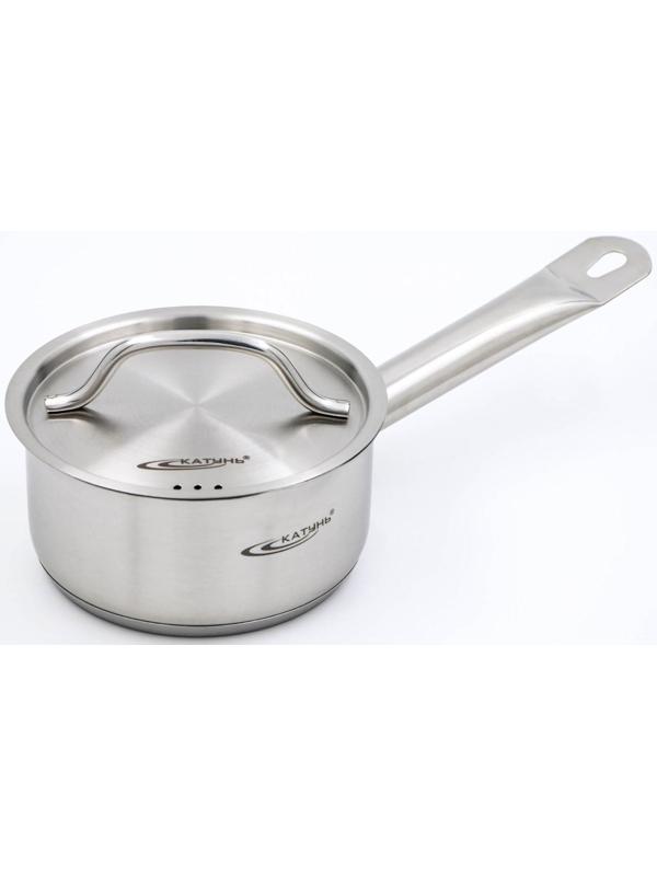 Ковш, 1 л, d=14 см, металлическая крышка, металлическая ручка, с теплораспределительным слоем