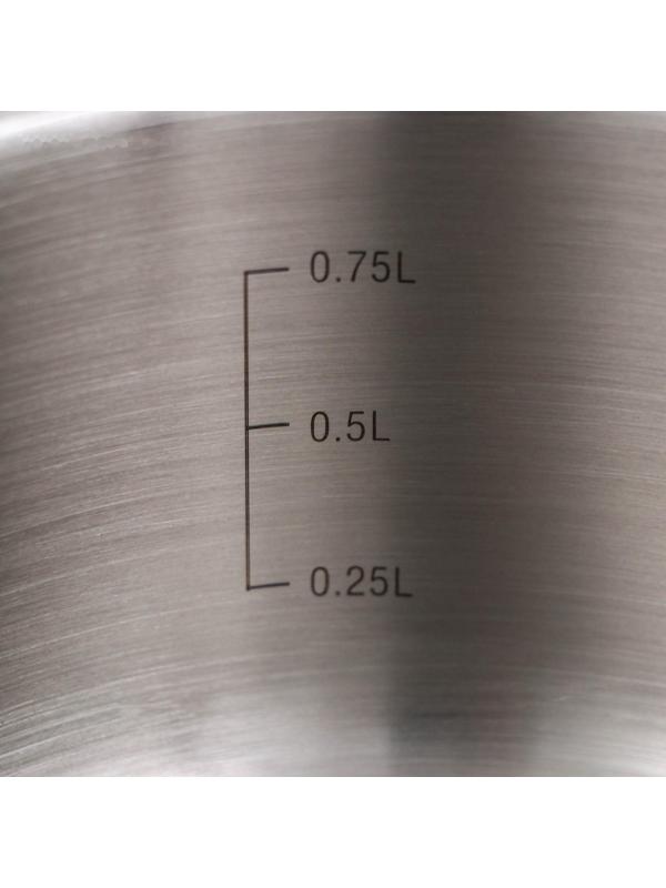 Ковш, 1 л, d=14 см, металлическая крышка, металлическая ручка, с теплораспределительным слоем