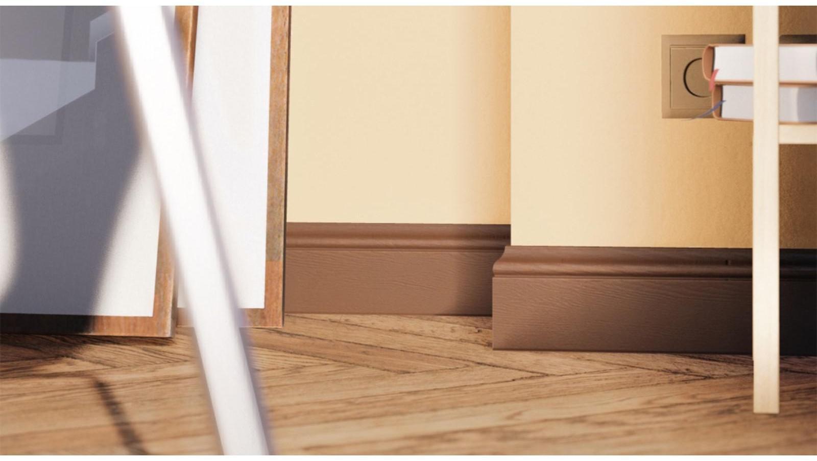 Плинтус пластиковый ударопрочный белый 80х13х2000мм