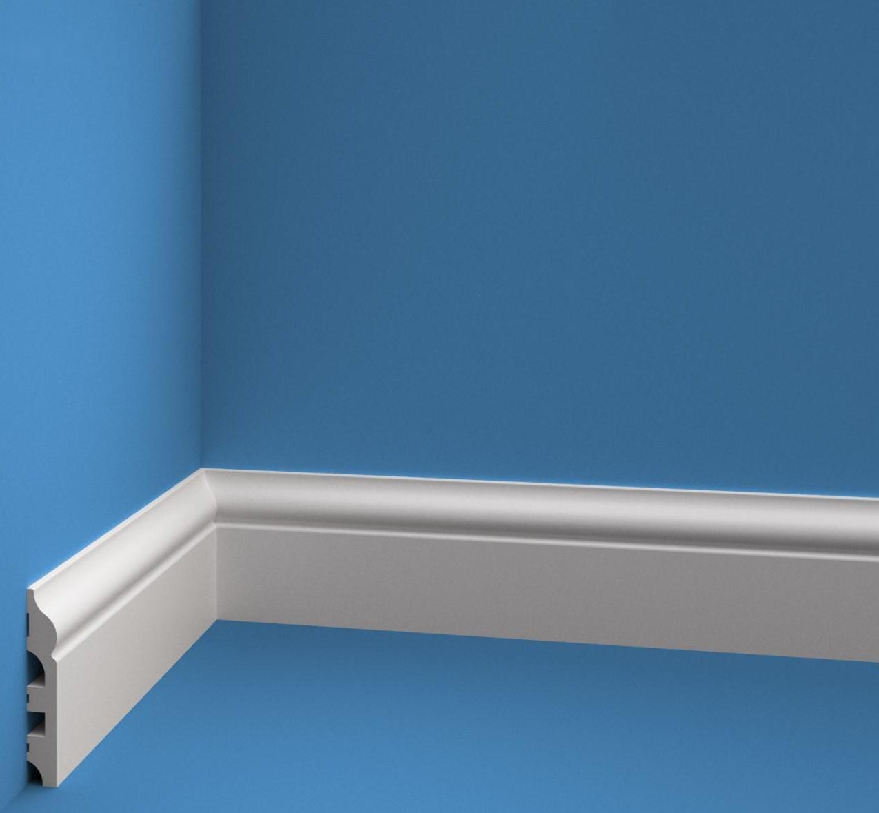 Плинтус пластиковый ударопрочный белый 80х13х2000мм