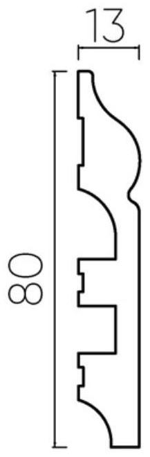 Плинтус пластиковый ударопрочный белый 80х13х2000мм