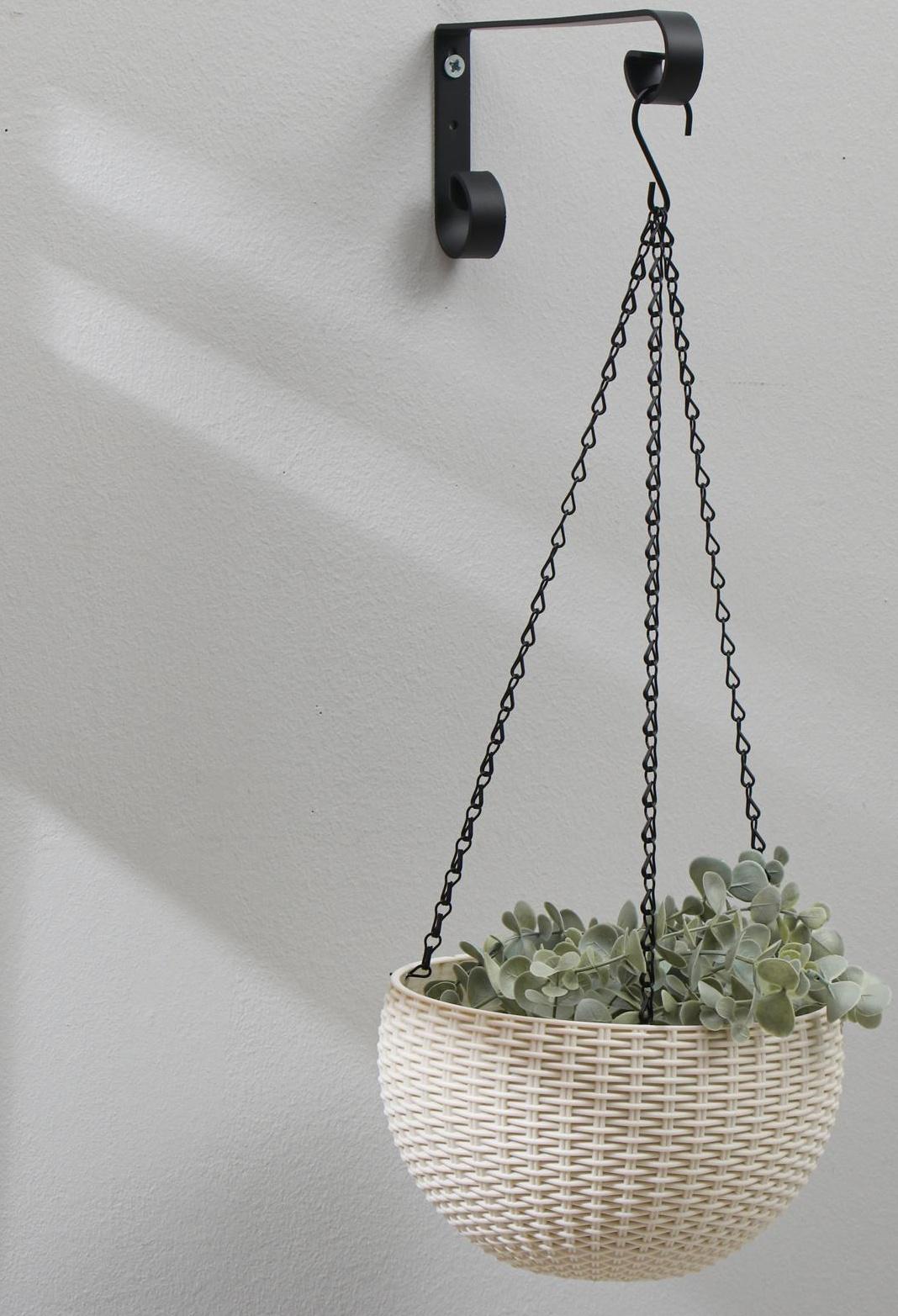 Кронштейн для кашпо, кованый, 22 см, металл, чёрный