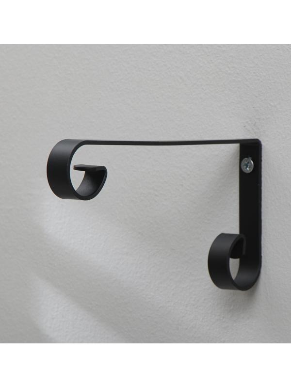 Кронштейн для кашпо, кованый, 22 см, металл, чёрный