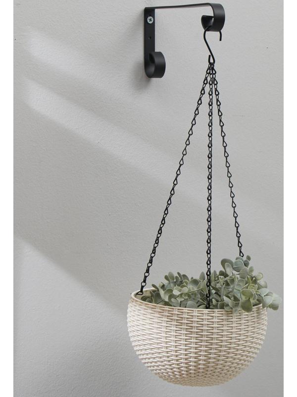 Кронштейн для кашпо, кованый, 22 см, металл, чёрный