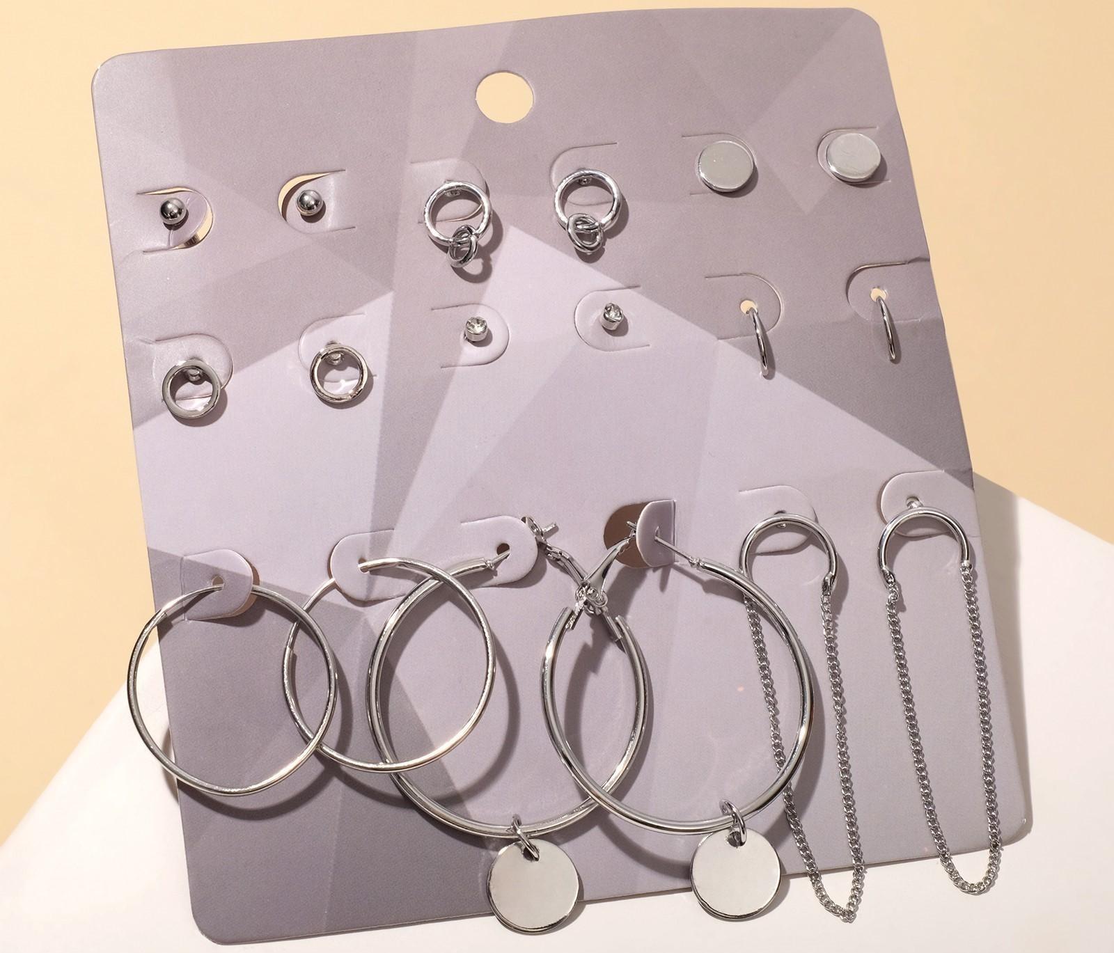 Серьги набор 9 пар 