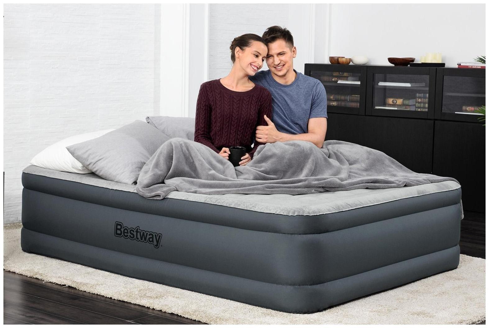 Кровать надувная Fortech, 203 x 152 x 46 см, со встроенным электронасосом, 69075 Bestway