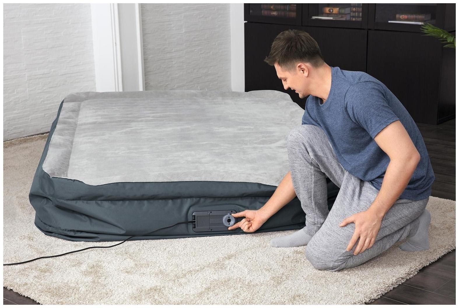 Кровать надувная Fortech, 203 x 152 x 46 см, со встроенным электронасосом, 69075 Bestway