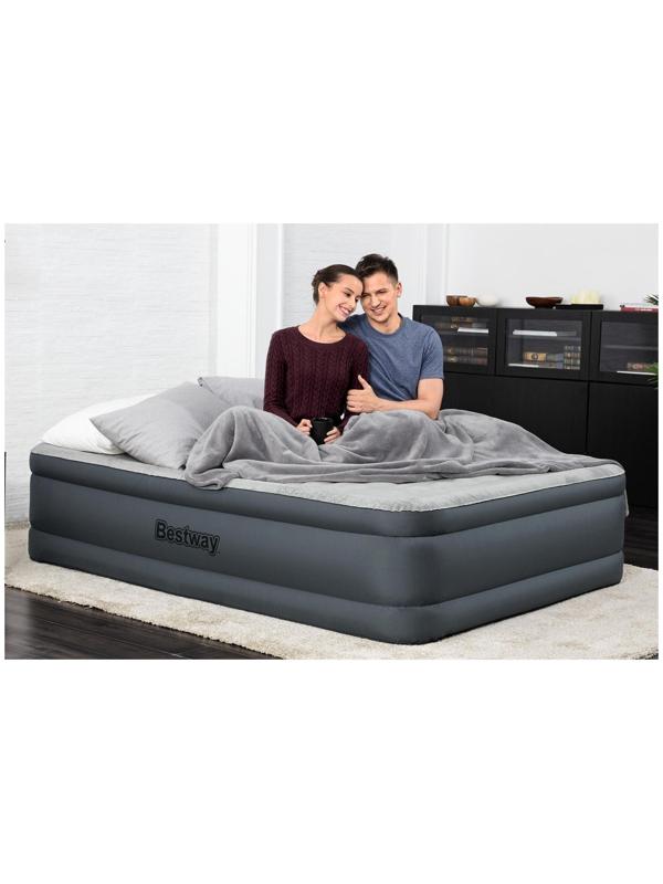 Кровать надувная Fortech, 203 x 152 x 46 см, со встроенным электронасосом, 69075 Bestway