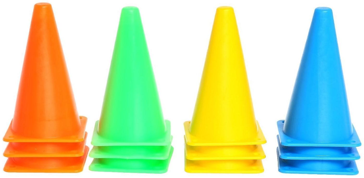 Конус-фишка разметочная, высота 10 см, набор 12 шт.