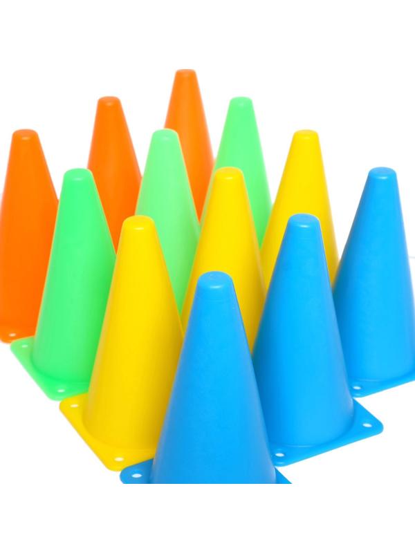 Конус-фишка разметочная, высота 10 см, набор 12 шт.