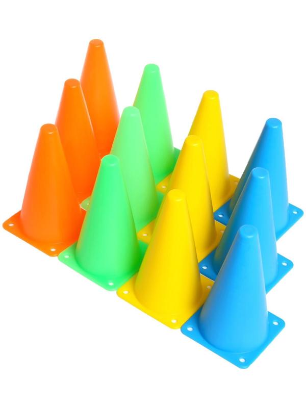 Конус-фишка разметочная, высота 10 см, набор 12 шт.