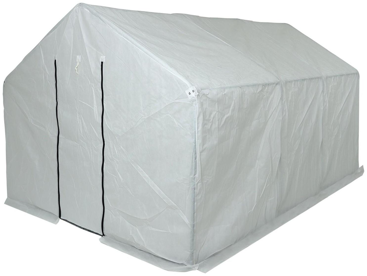 Теплица, 3.7 × 2.45 × 2.1 м, оцинкованный каркас, профиль 25 × 25 мм, спанбонд 90 г/м²