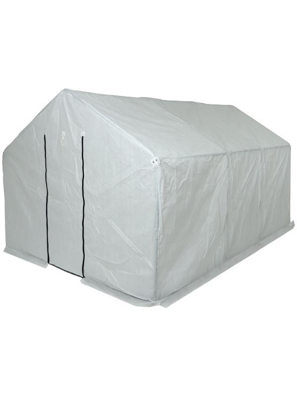 Теплица, 3.7 × 2.45 × 2.1 м, оцинкованный каркас, профиль 25 × 25 мм, спанбонд 90 г/м²