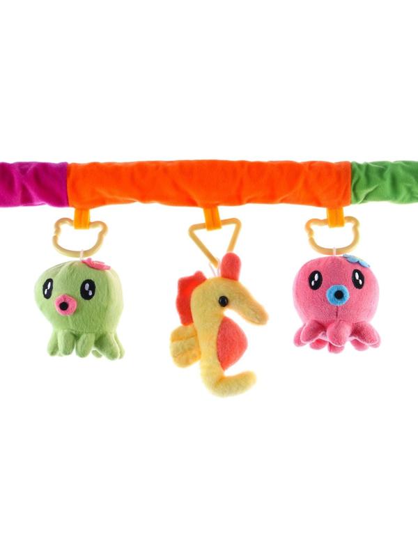 Дуга игровая мягкая на коляску/кроватку «Осьминожки», 3 игрушки, МИКС, р-р 24-84
