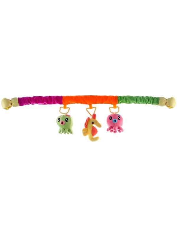 Дуга игровая мягкая на коляску/кроватку «Осьминожки», 3 игрушки, МИКС, р-р 24-84