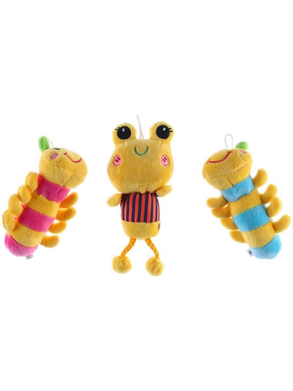 Дуга игровая мягкая на коляску/кроватку «Гусенички», 3 игрушки, МИКС, р-р 24-84