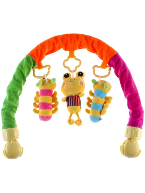Дуга игровая мягкая на коляску/кроватку «Гусенички», 3 игрушки, МИКС, р-р 24-84