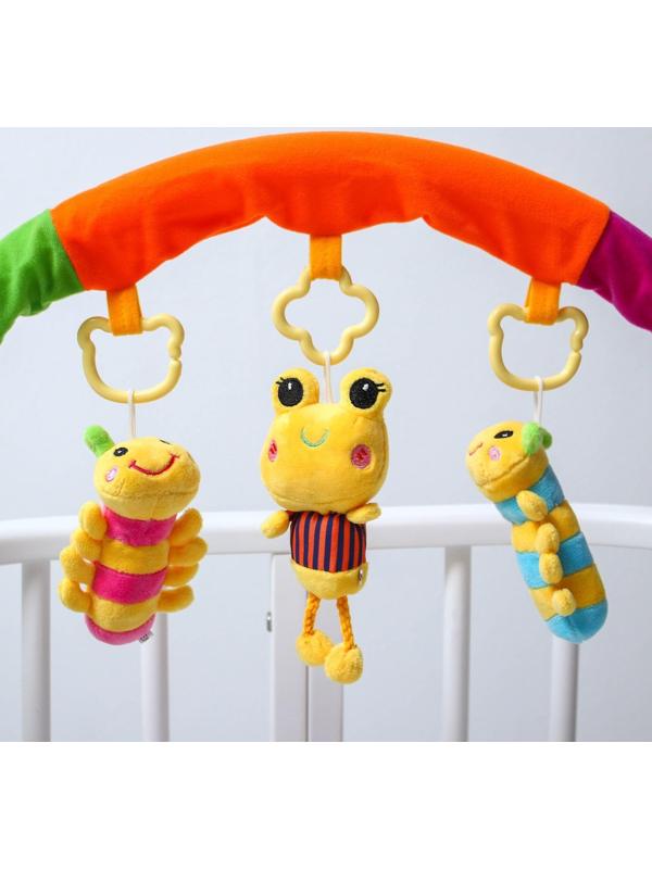 Дуга игровая мягкая на коляску/кроватку «Гусенички», 3 игрушки, МИКС, р-р 24-84