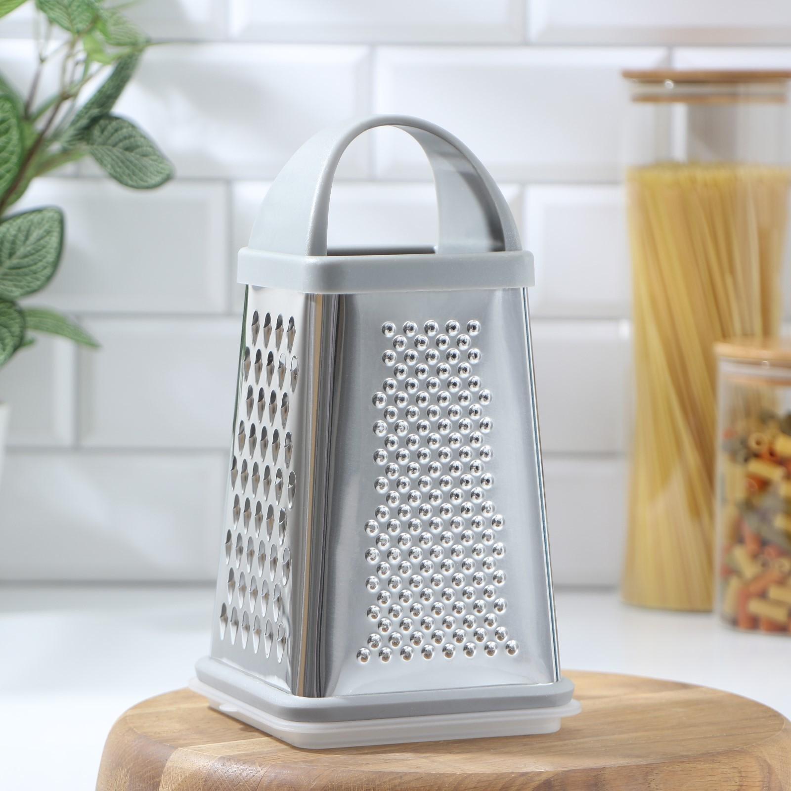 Тёрка с контейнером «Синтай», 13×13,5×24 см, цвет ручки чёрный