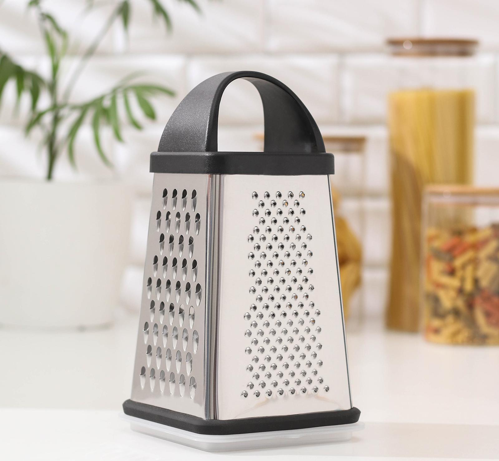 Тёрка с контейнером «Синтай», 13×13,5×24 см, цвет ручки чёрный