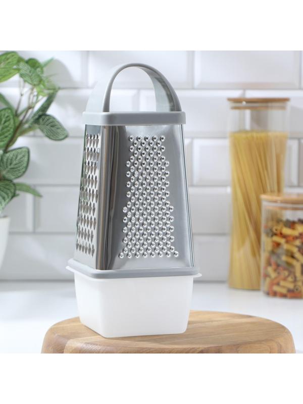 Тёрка с контейнером «Синтай», 13×13,5×24 см, цвет ручки чёрный