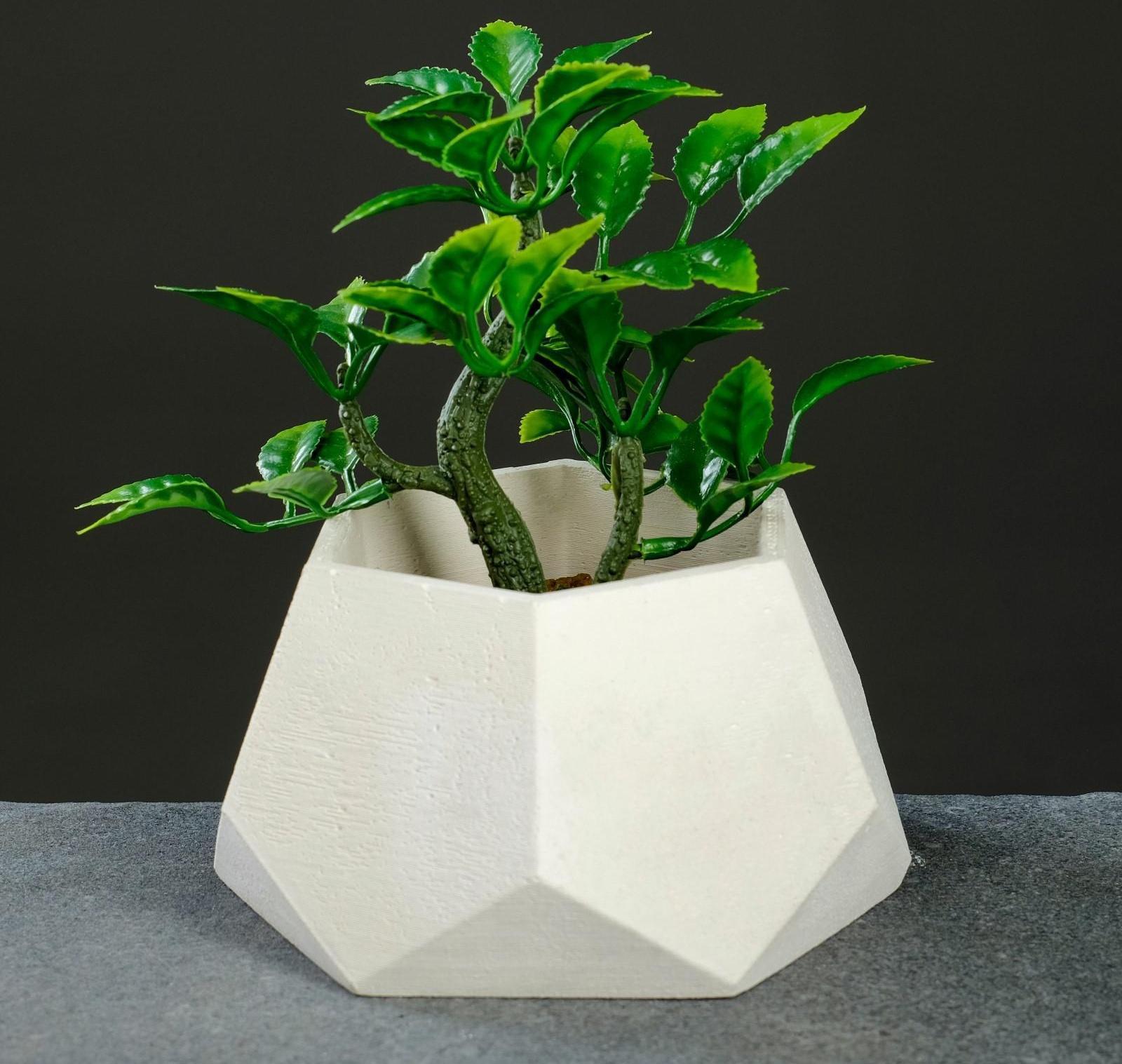 Кашпо Шестиугольник 13 х 7,5 см белое