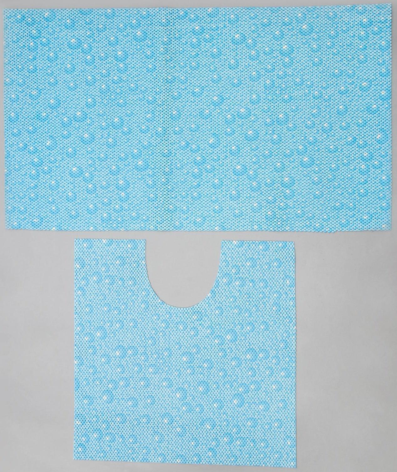 Набор ковриков для ванны и туалета «Пузыри», 2 шт: 50×52, 50×85 см