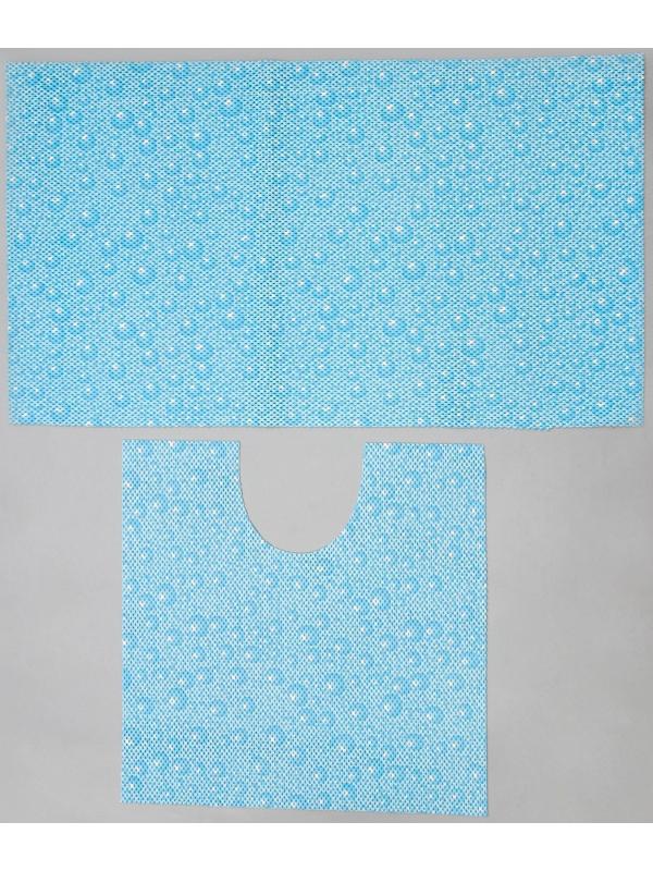 Набор ковриков для ванны и туалета «Пузыри», 2 шт: 50×52, 50×85 см