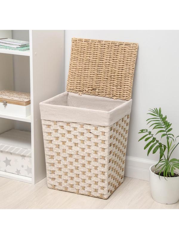 Корзина для хранения плетёная Доляна «Уют», 39×29×48 см