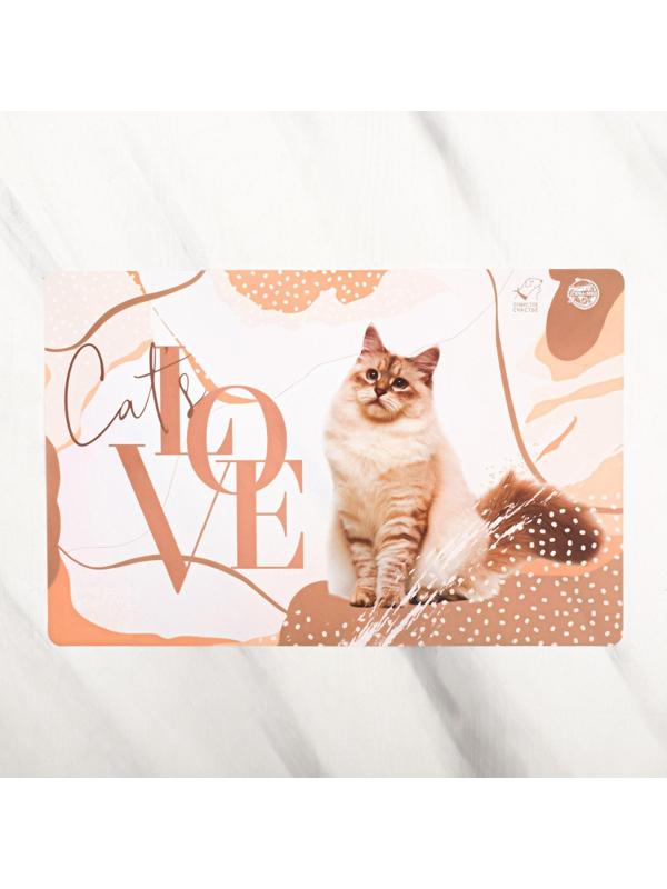 Коврик под миску Cat's love, 43х28 см