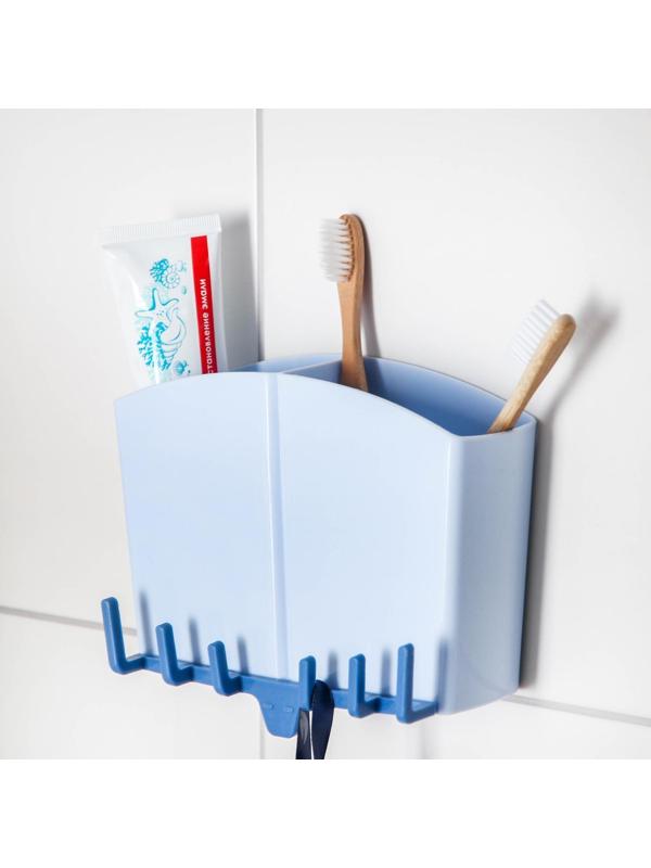 Держатель для ванных и кухонных принадлежностей на липучке, 17×7×12 см, цвет МИКС