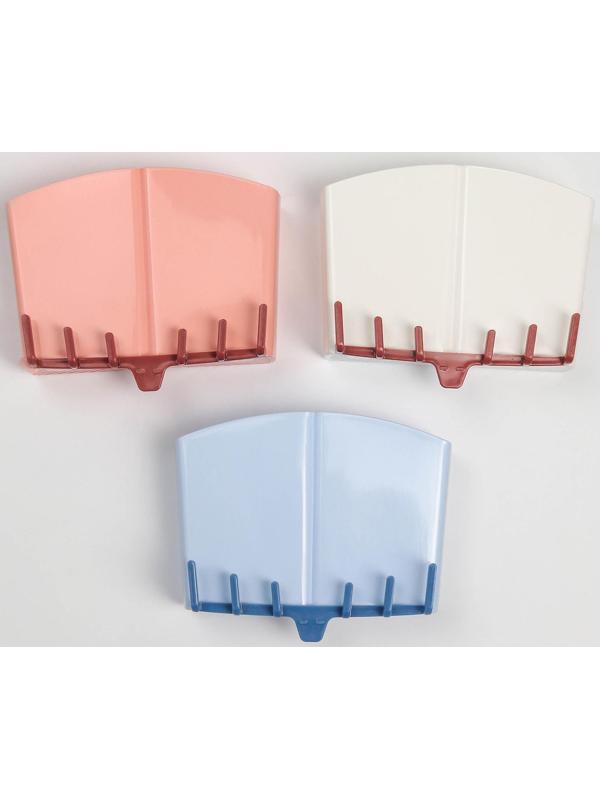 Держатель для ванных и кухонных принадлежностей на липучке, 17×7×12 см, цвет МИКС