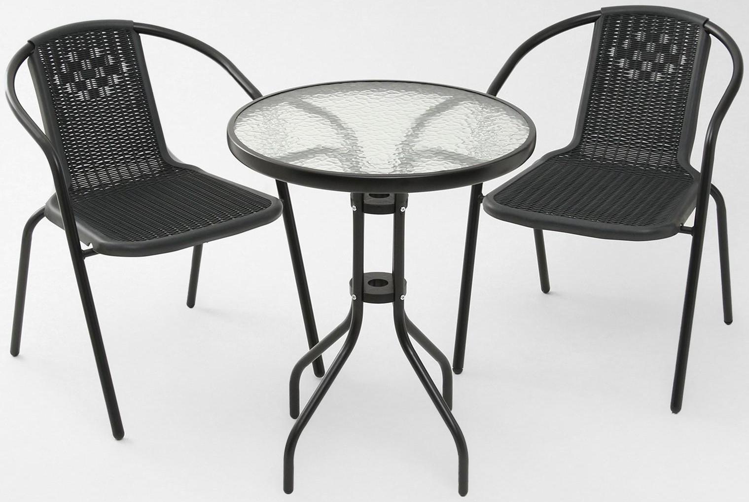 Набор садовой мебели: стол, 2 стула, микс