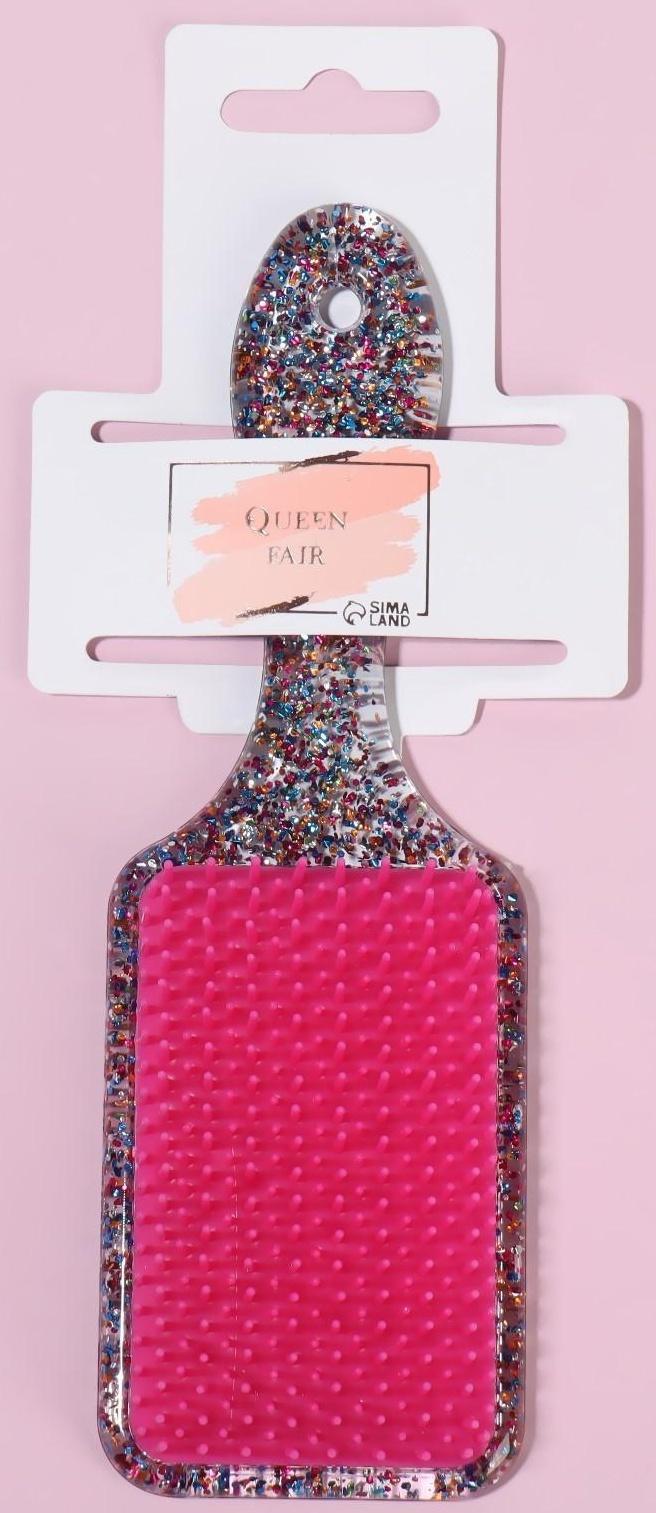 Расчёска массажная, широкая, 5,5 × 17,5 см, цвет МИКС