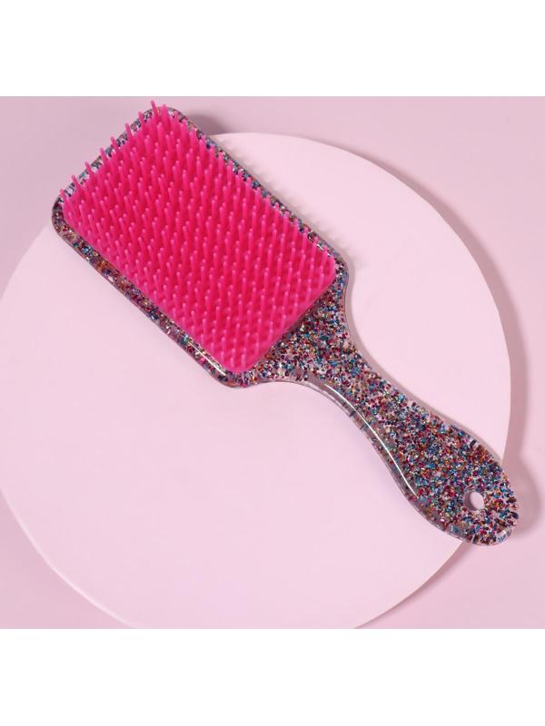 Расчёска массажная, широкая, 5,5 × 17,5 см, цвет МИКС