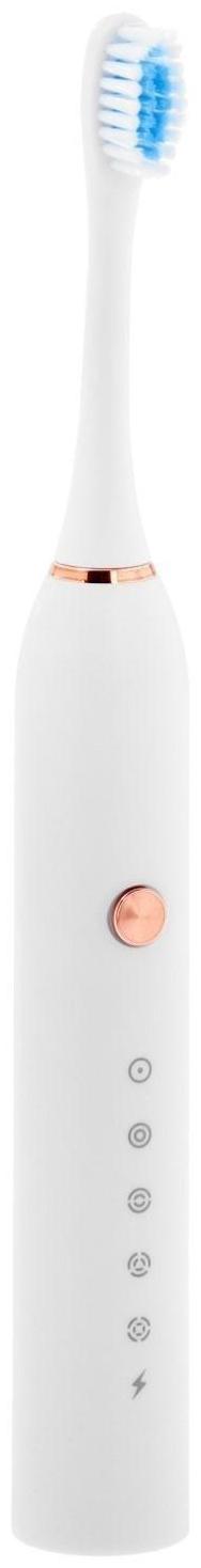 Электрическая зубная щётка Luazon LP-005, вибрационная, 2 насадки, от АКБ, белая