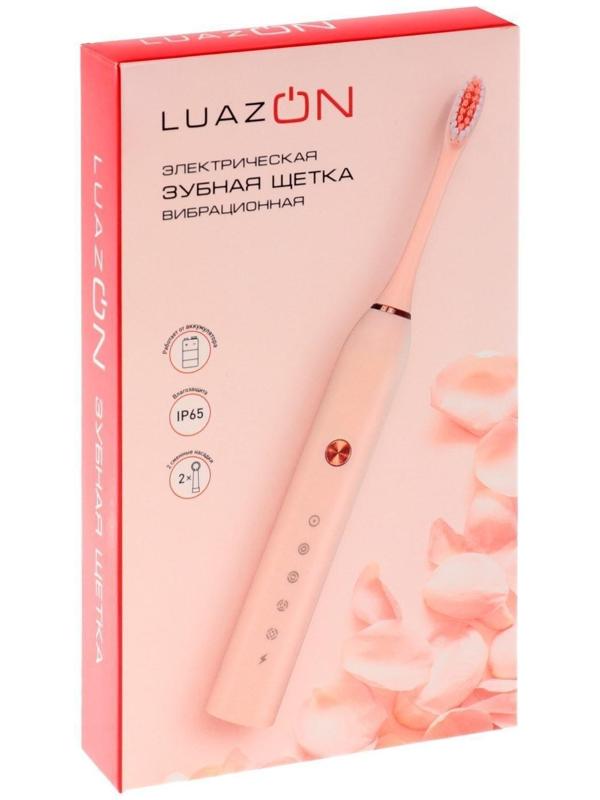 Электрическая зубная щётка Luazon LP-005, вибрационная, 2 насадки, от АКБ, белая