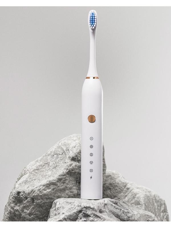 Электрическая зубная щётка Luazon LP-005, вибрационная, 2 насадки, от АКБ, белая