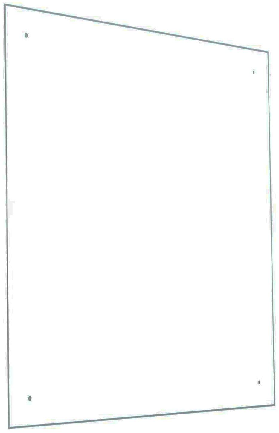 Стеклянная панель 600х600х4 мм прозрачная, с креплением