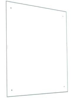 Стеклянная панель 600х600х4 мм прозрачная, с креплением