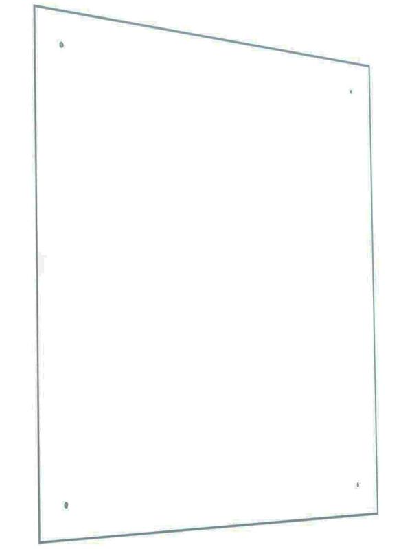 Стеклянная панель 600х600х4 мм прозрачная, с креплением