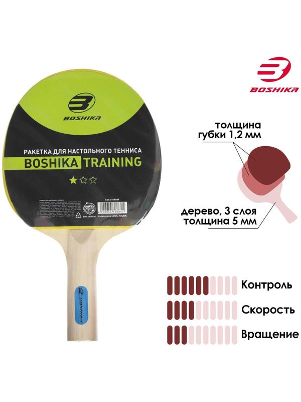 Ракетка для настольного тенниса BOSHIKA Training, 1 звезда