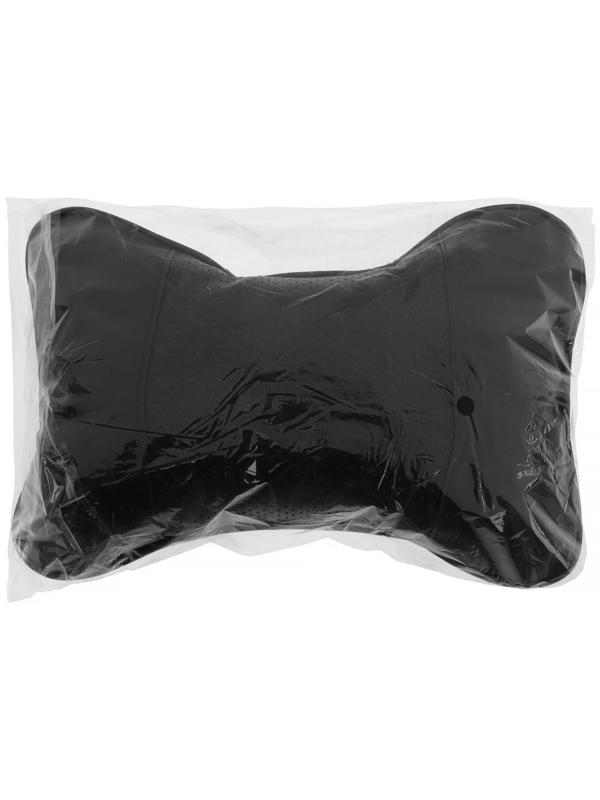 Подушка автомобильная для шеи, экокожа, 18×25 см, черный