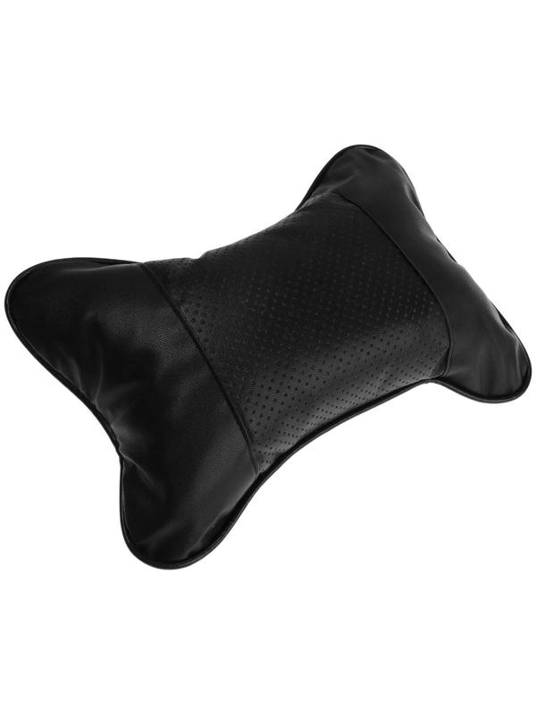 Подушка автомобильная для шеи, экокожа, 18×25 см, черный